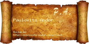 Paulovits Andor névjegykártya